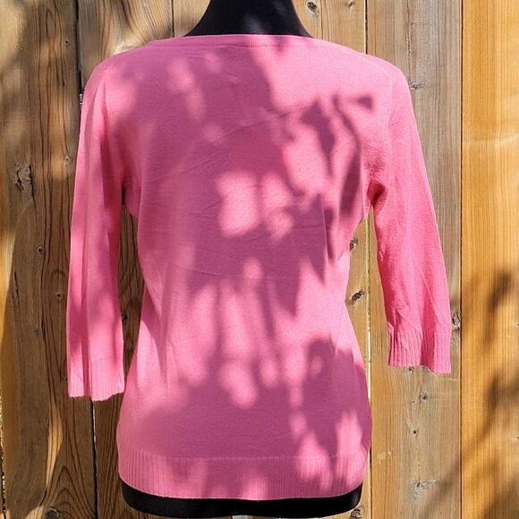 * Pink Tartan 3/4 sleeve sweater - Picture 3 of 3